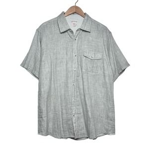 Carbon2Cobalt | Men | Heather Gray Cotton Flannel SS Button Up Shirt | Large
